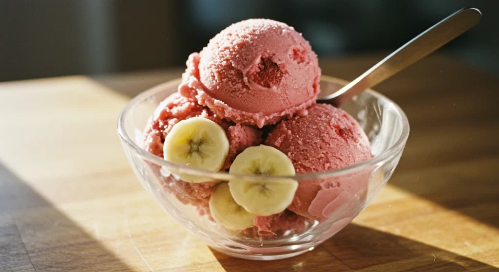 Sorvete de Banana e Morango Congelados