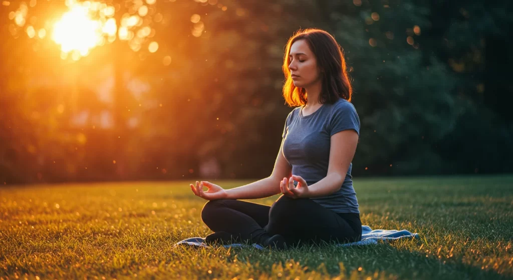 Pessoa meditando para cultivar pensamentos positivos