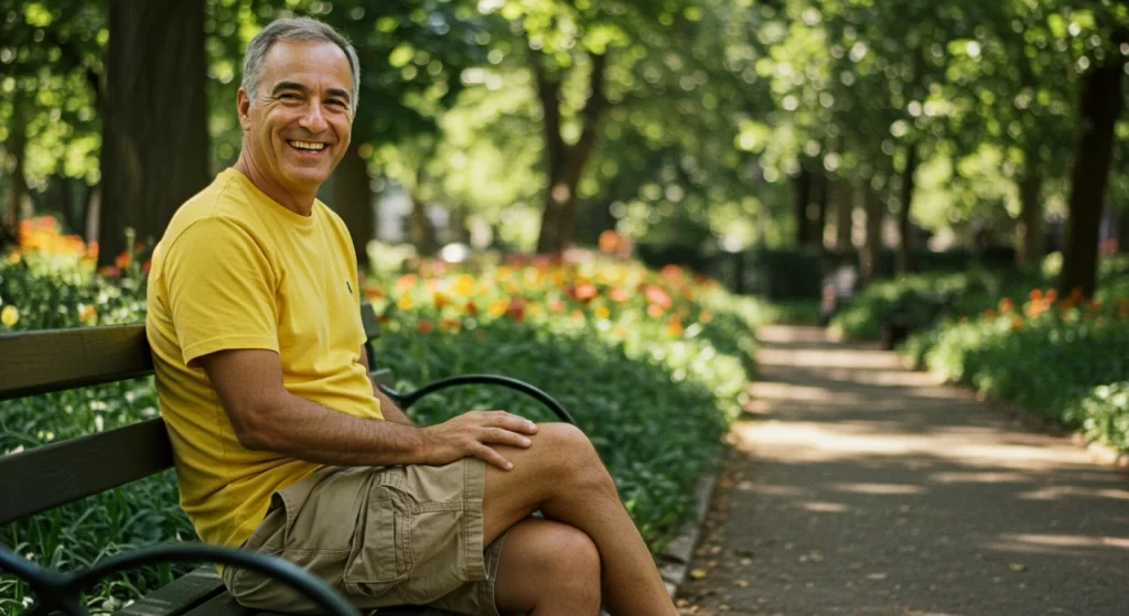 Pessoa sorridente aplicando o pensamento positivo