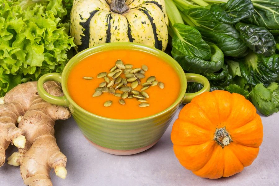 Sopa de Abóbora com Gengibre