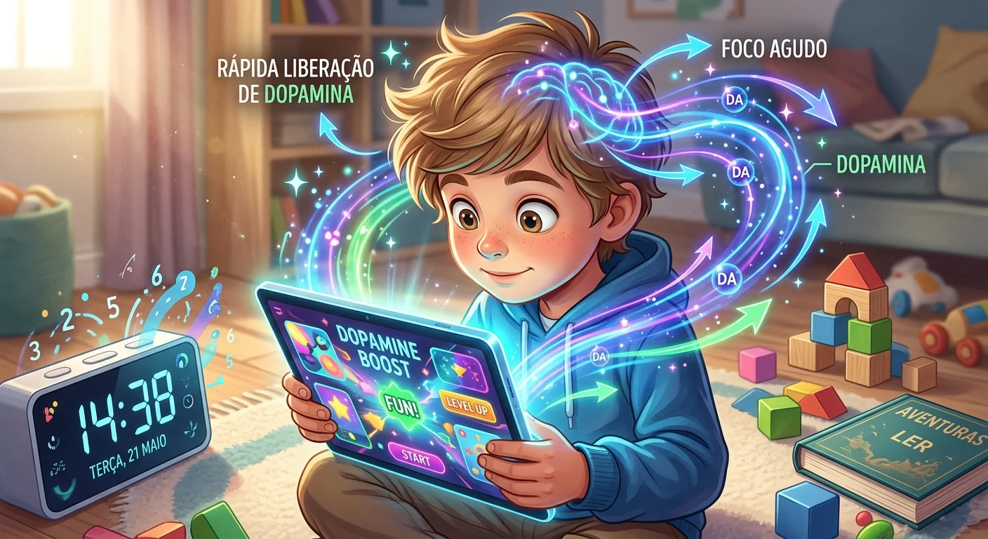 TDAH Infantil e Telas: O Labirinto da Dopamina no Foco dos Nossos Filhos